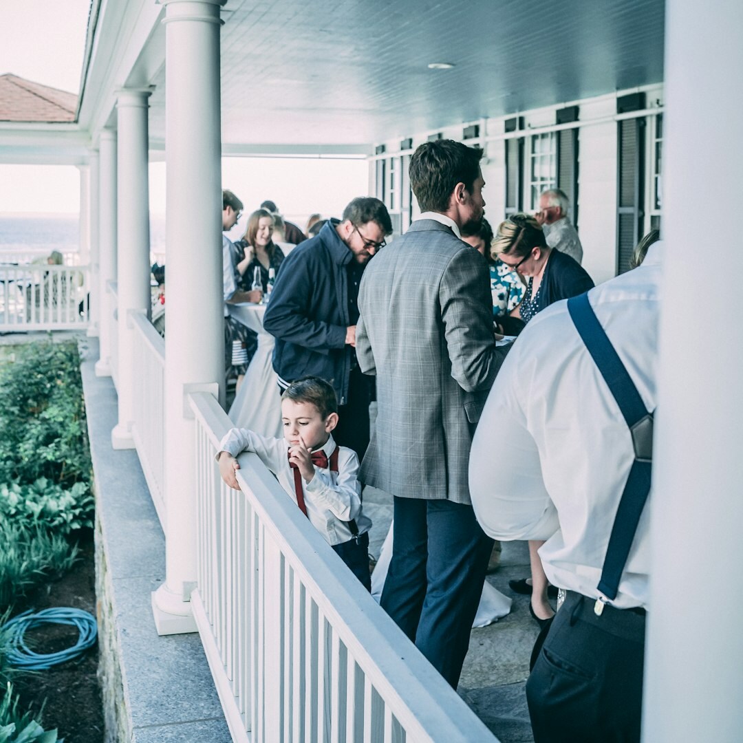 Elegant guests mingling at an evening gala reception